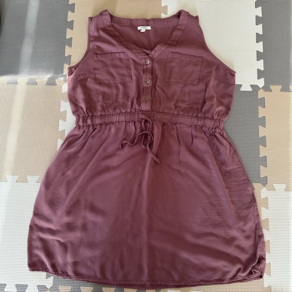 Dark blush cargo dress. 0X.